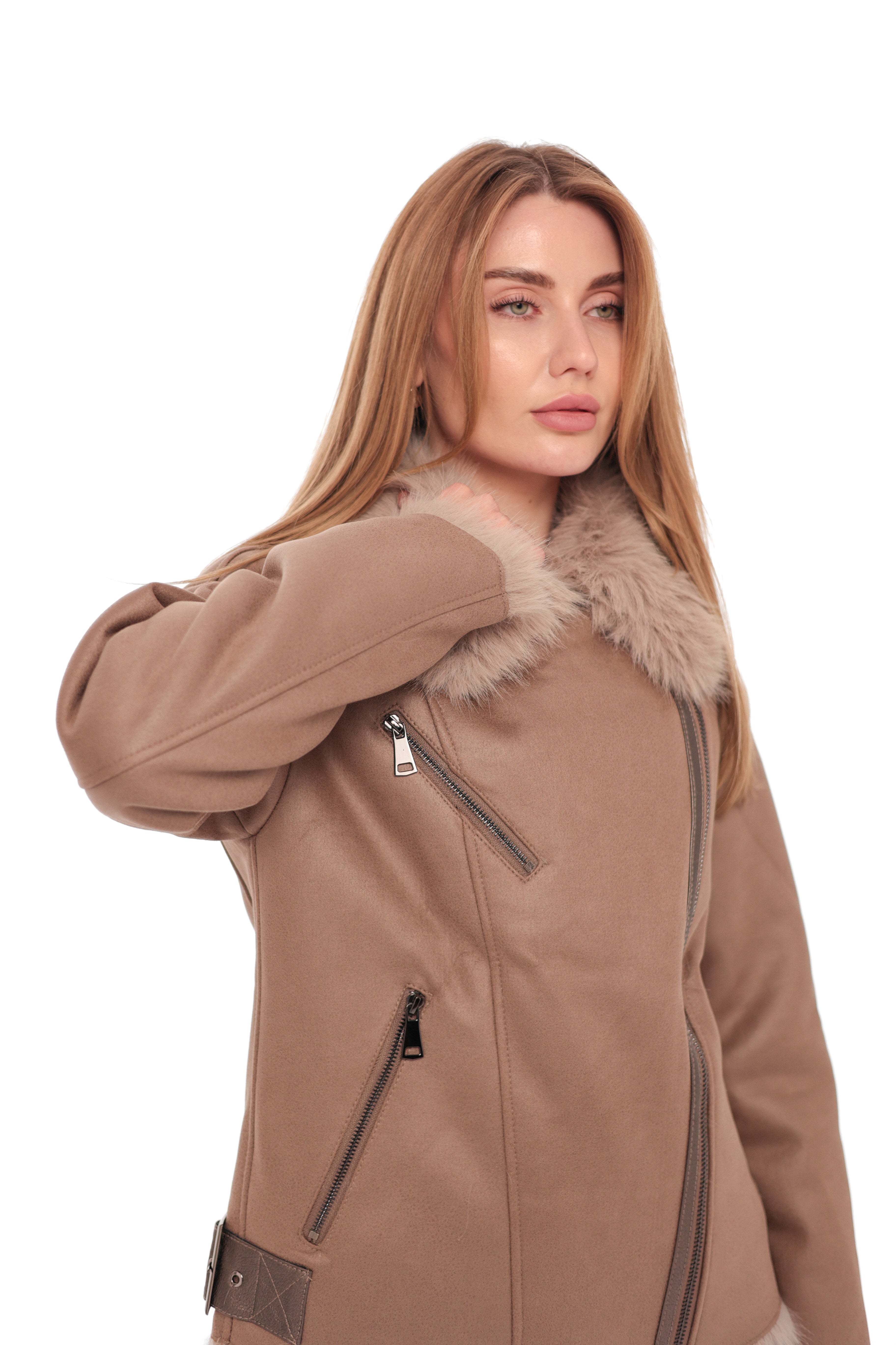 Estella Faux Fur Jacket in Mocha