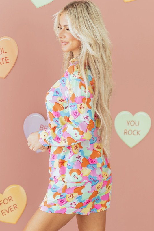 Valentine Heart Candy Shirt and Shorts Pajama Set