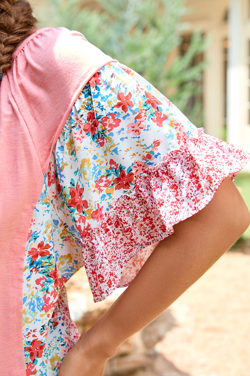 Lacey Ruffled Short Sleeve Blouse