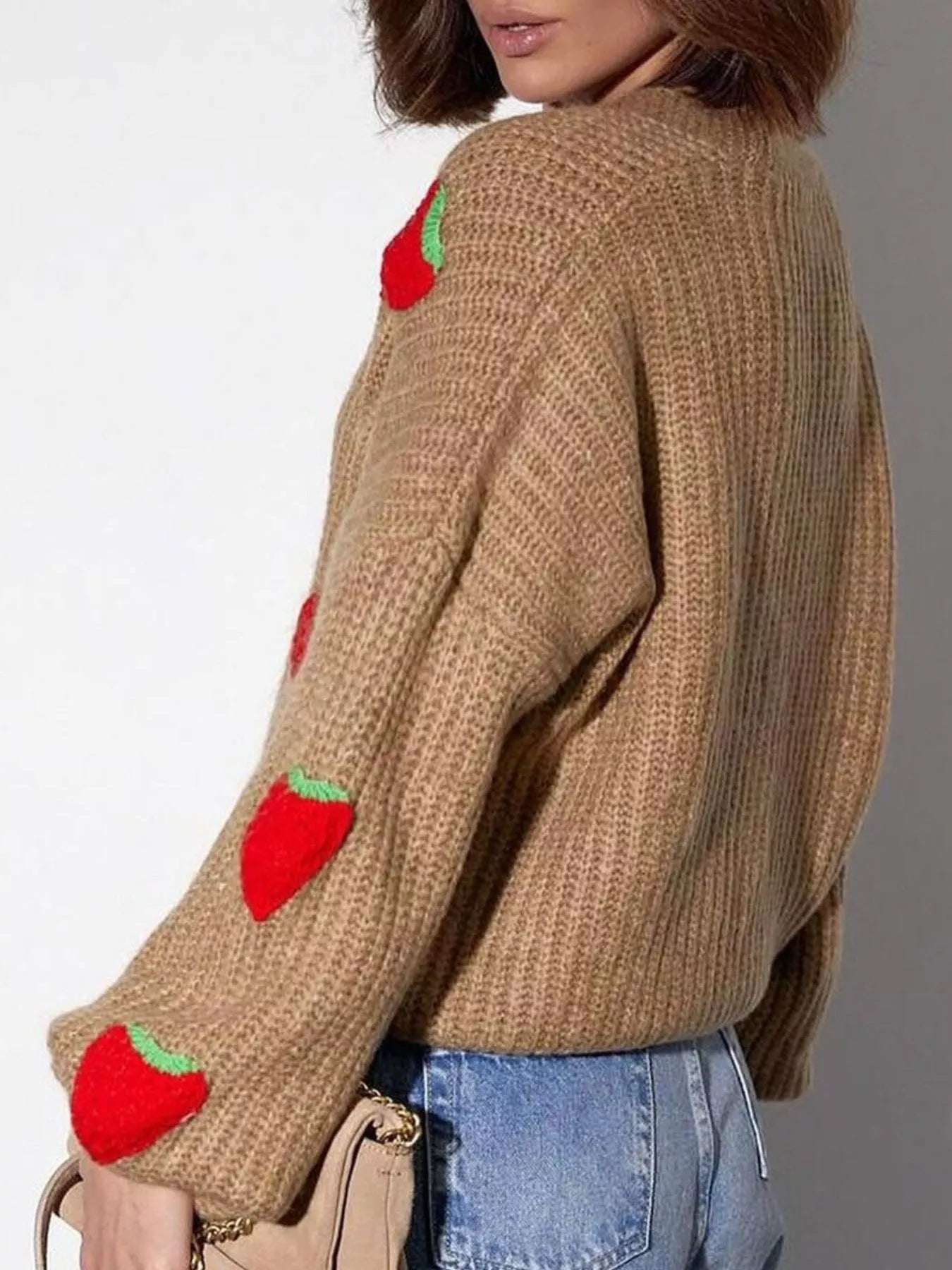 Strawberry Button Down Cardigan