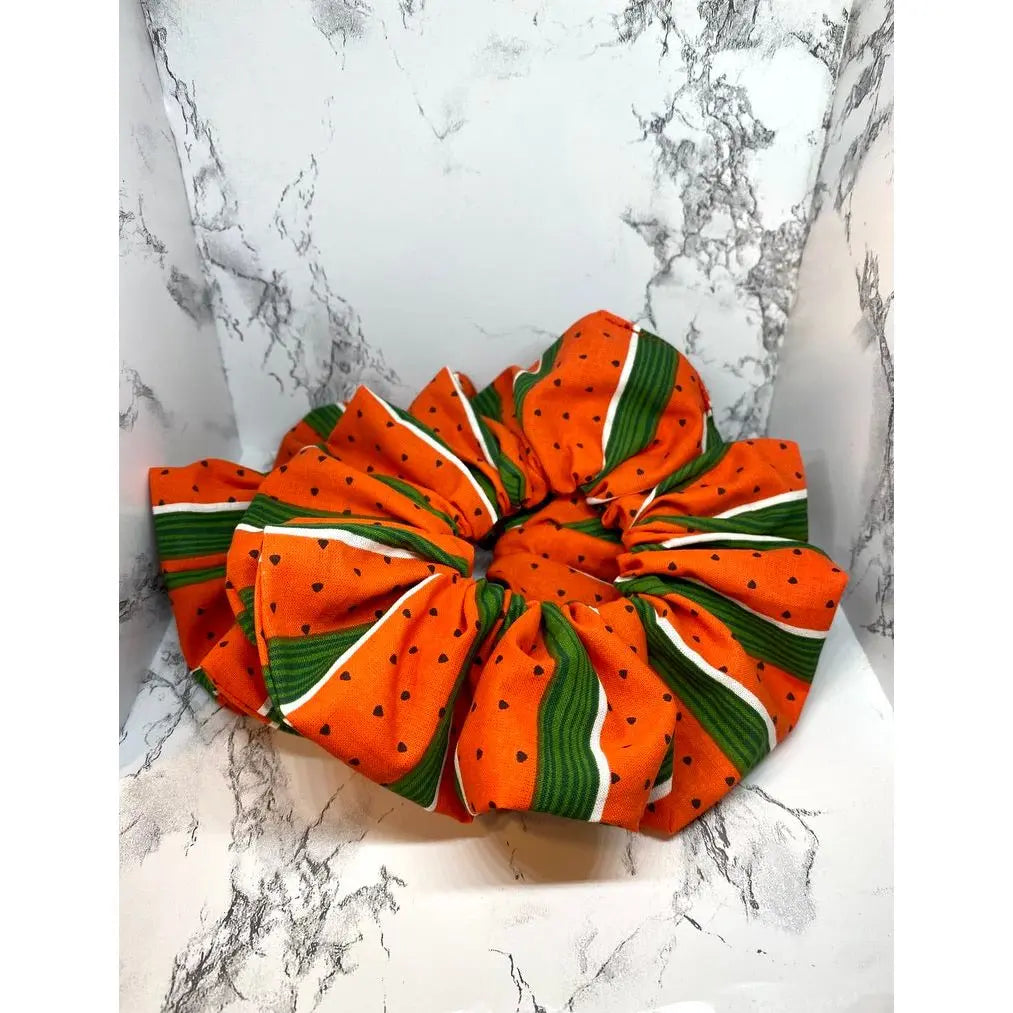 Striped Watermelon Summer Scrunchie
