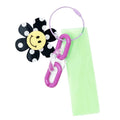 Keychain Bag Charm Neon Green Black Smiley Stylish Accessory