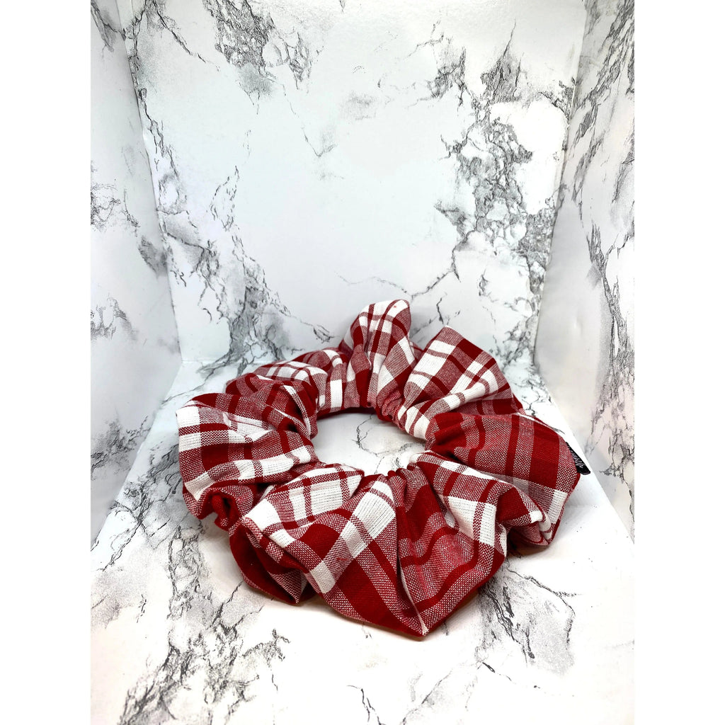 Red Plaid Christmas Scrunchie
