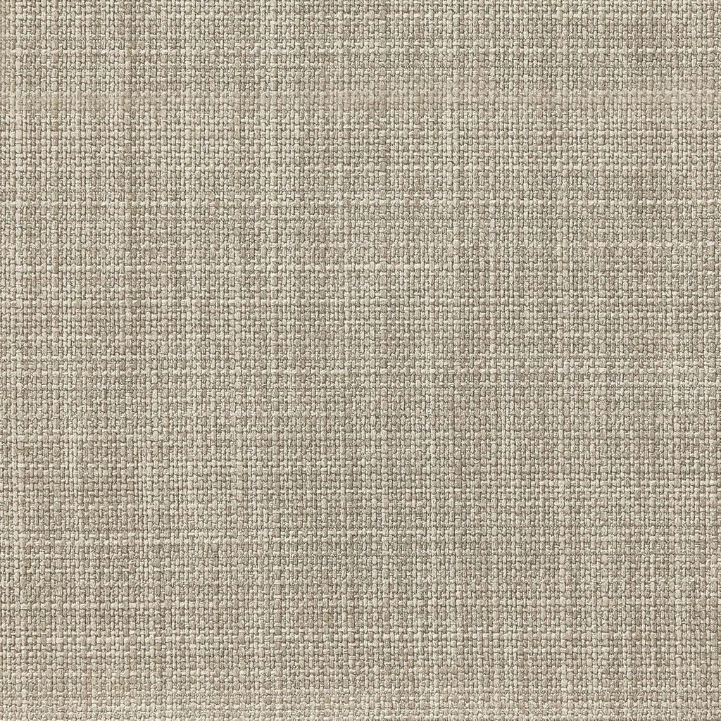 Beige Linen Round Storage Ottoman Featuring Tufting
