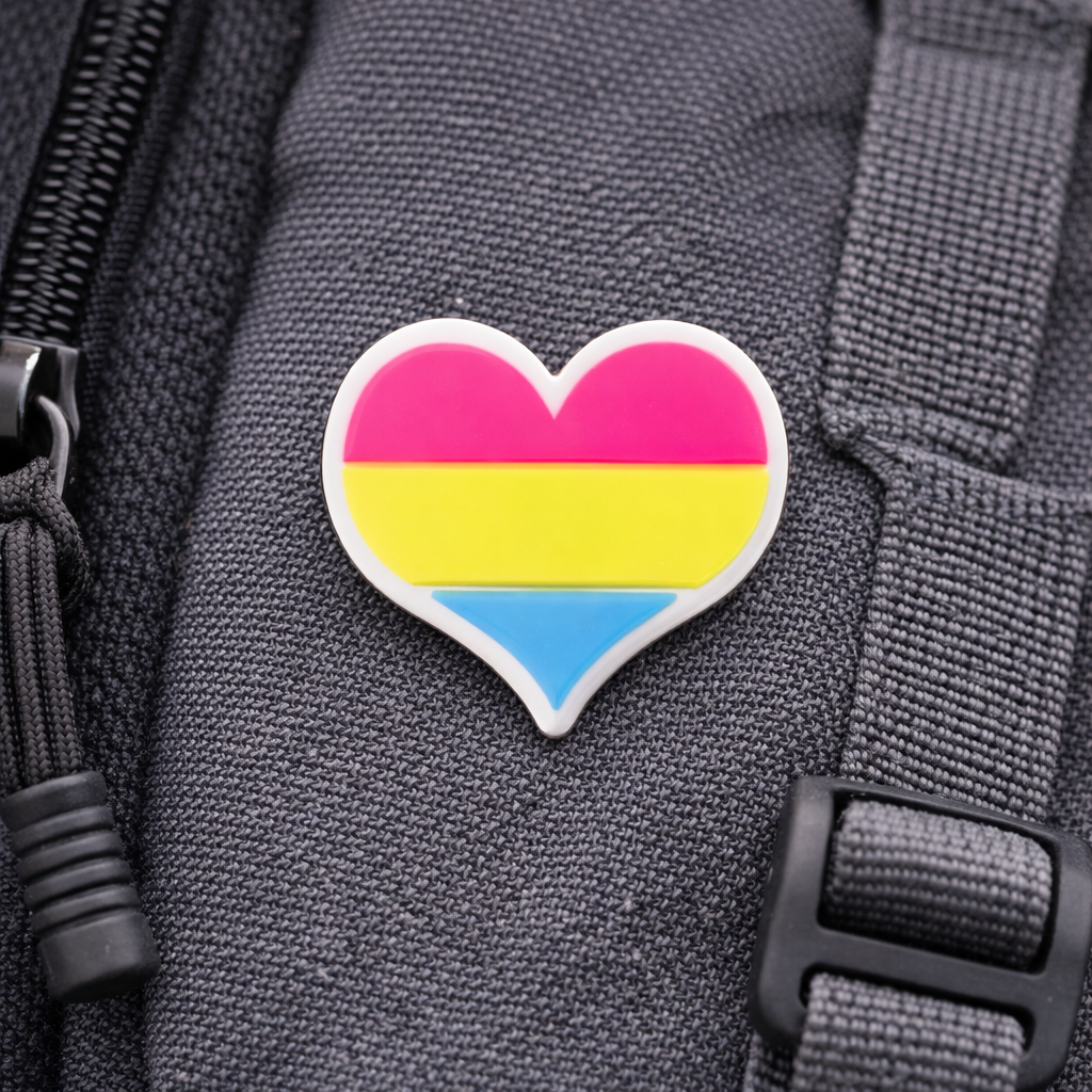 Pansexual Flag Pride Silicone Heart Pins