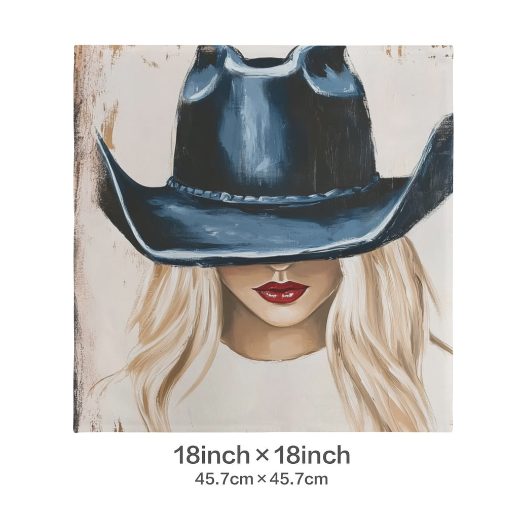 Baha Ranch Cowgirl Blonde Velvety Soft Throw Pillow Case Made in America