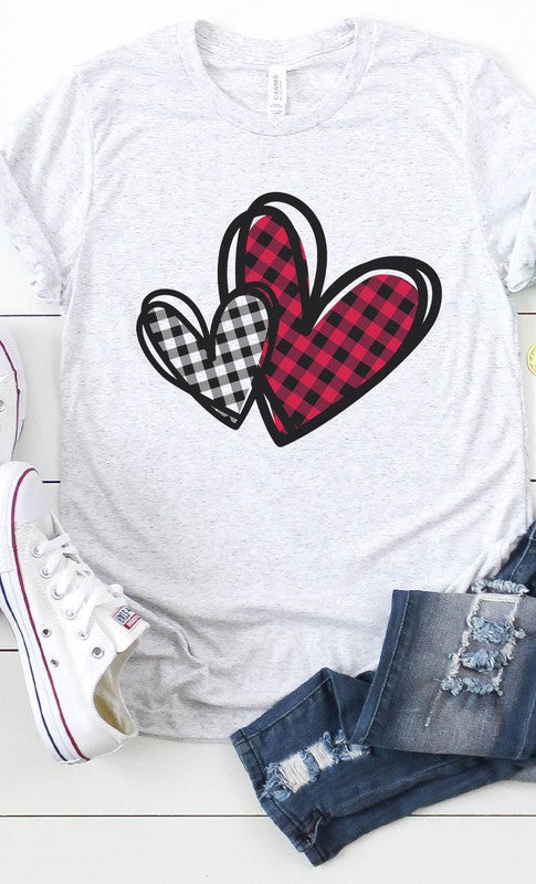 Plaid Heart Graphic Tee