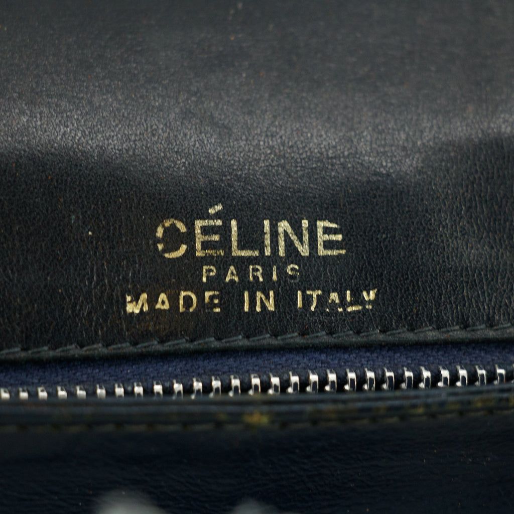 Celine Vintage Black Leather Shoulder Bag #9396