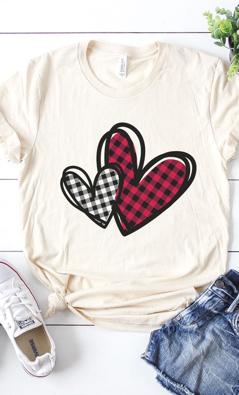 Plaid Heart Graphic Tee
