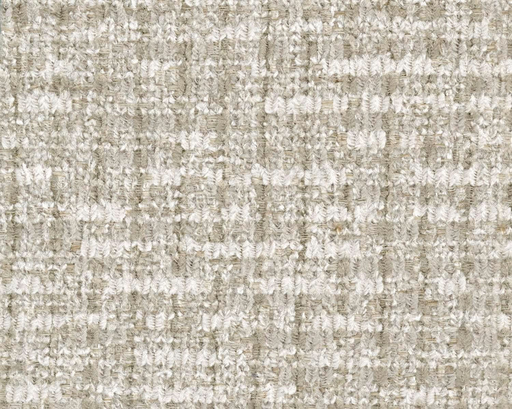 Beige Chenille Upholstered Ottoman With Cushioned Comfort