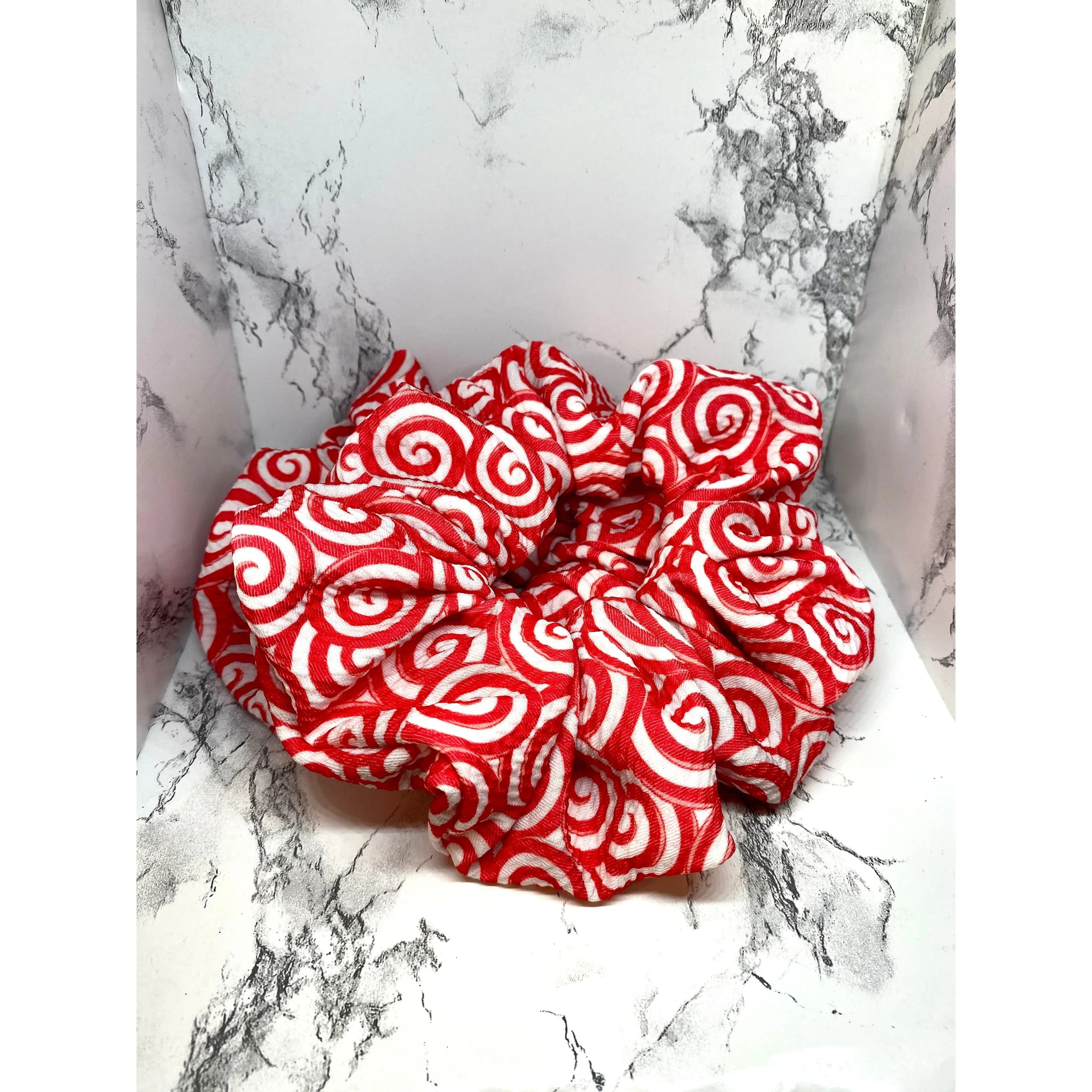 Candy Cane Swirl Christmas Bullet Scrunchie