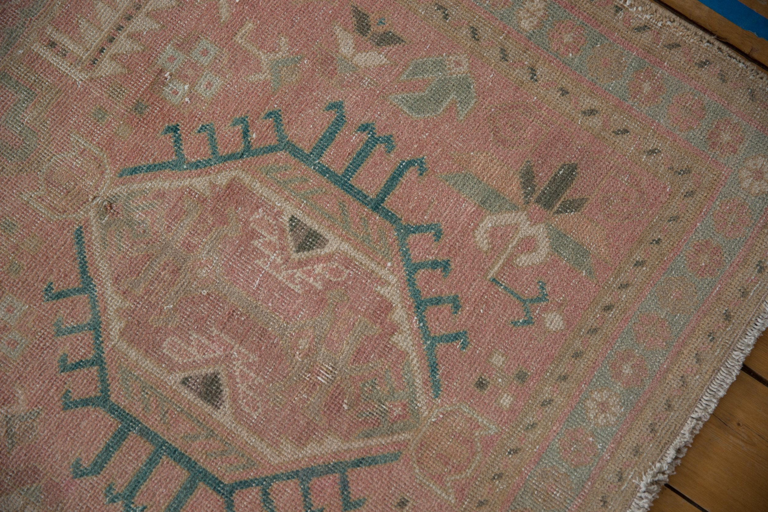 3.5x12.5 Vintage Distressed Karaja Rug Runner