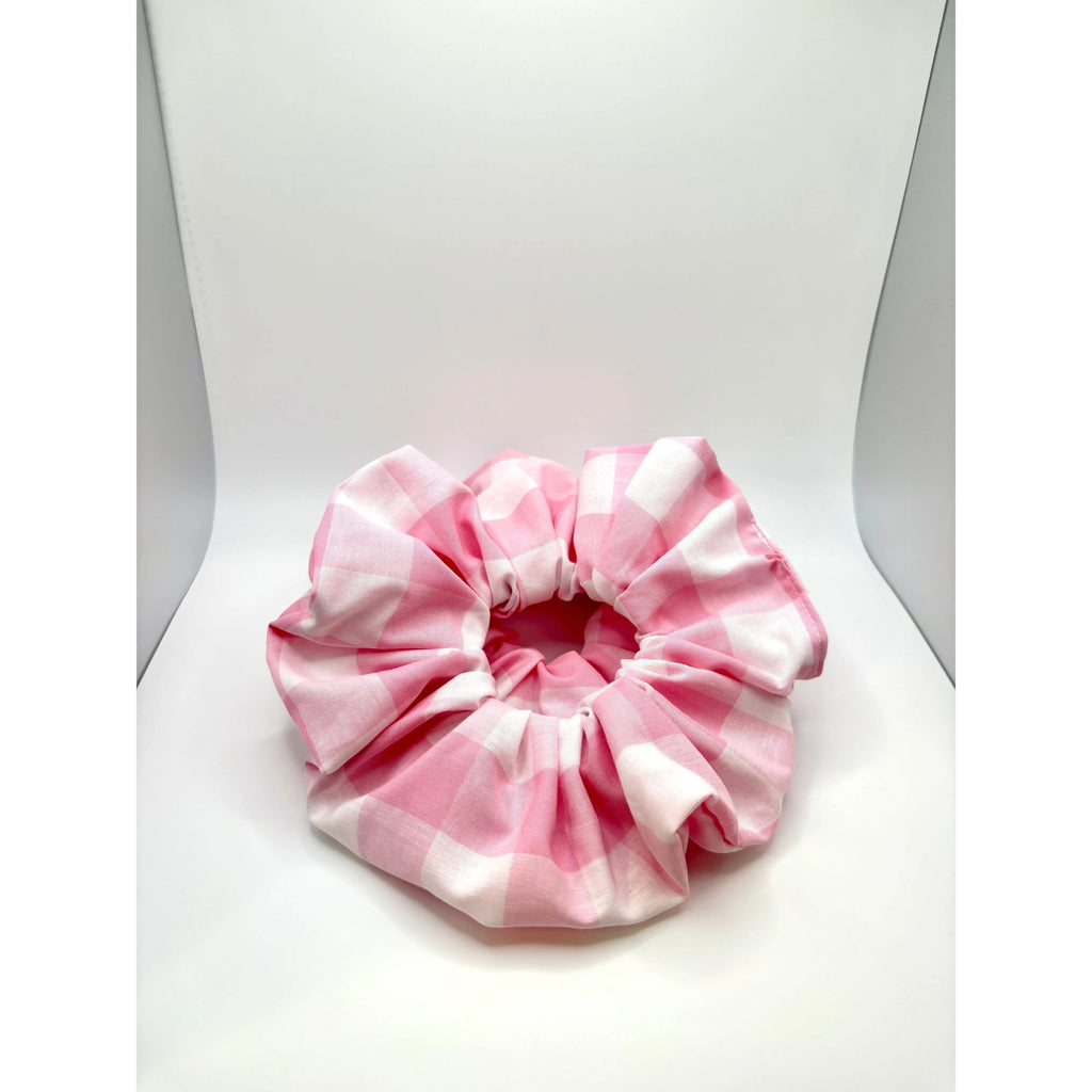 Pink Plaid Spring Scrunchie