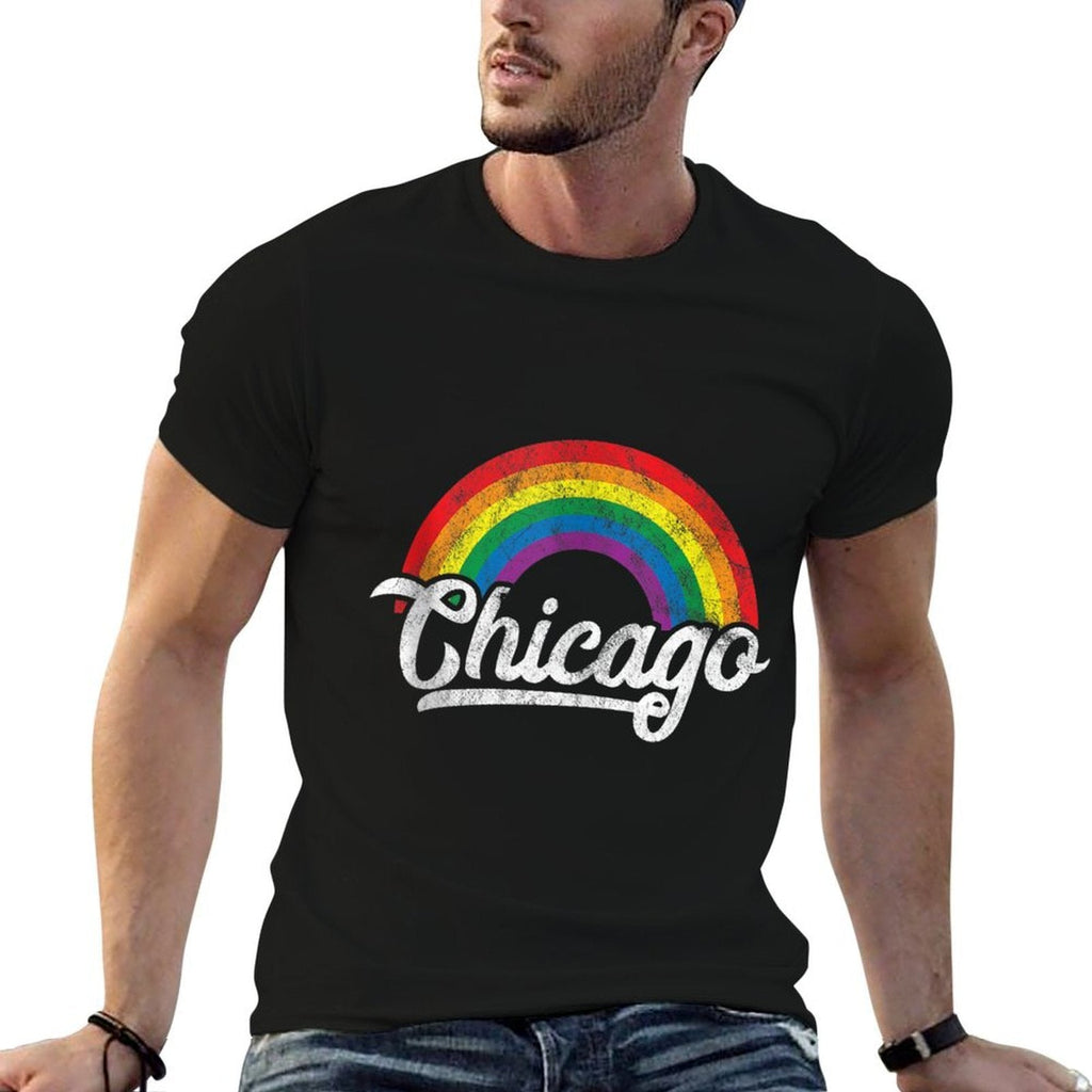 Chicago Rainbow LGBT Gay Pride  Wrinkle-resistant T-Shirt