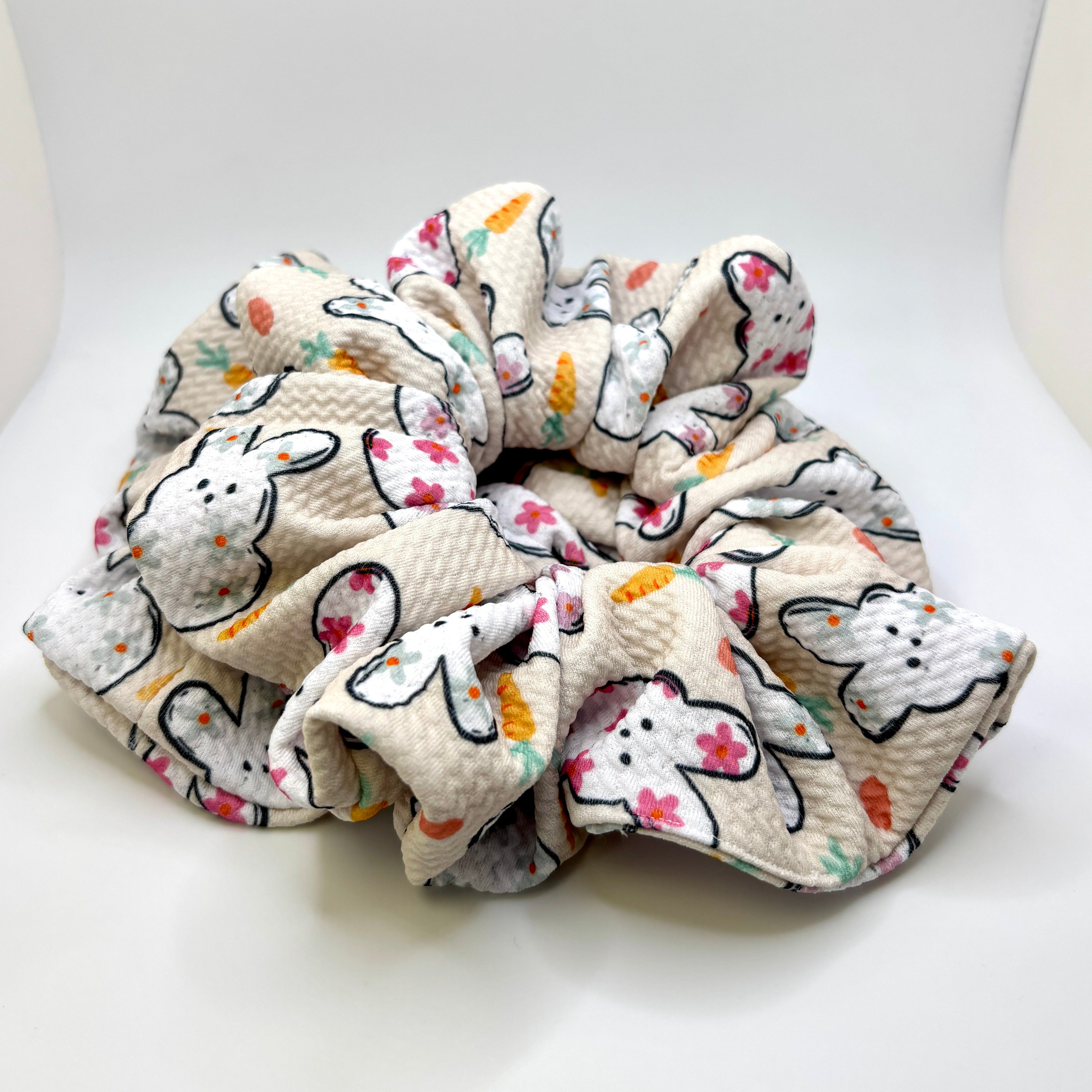 Beige Flower Peep Easter Bullet Scrunchie