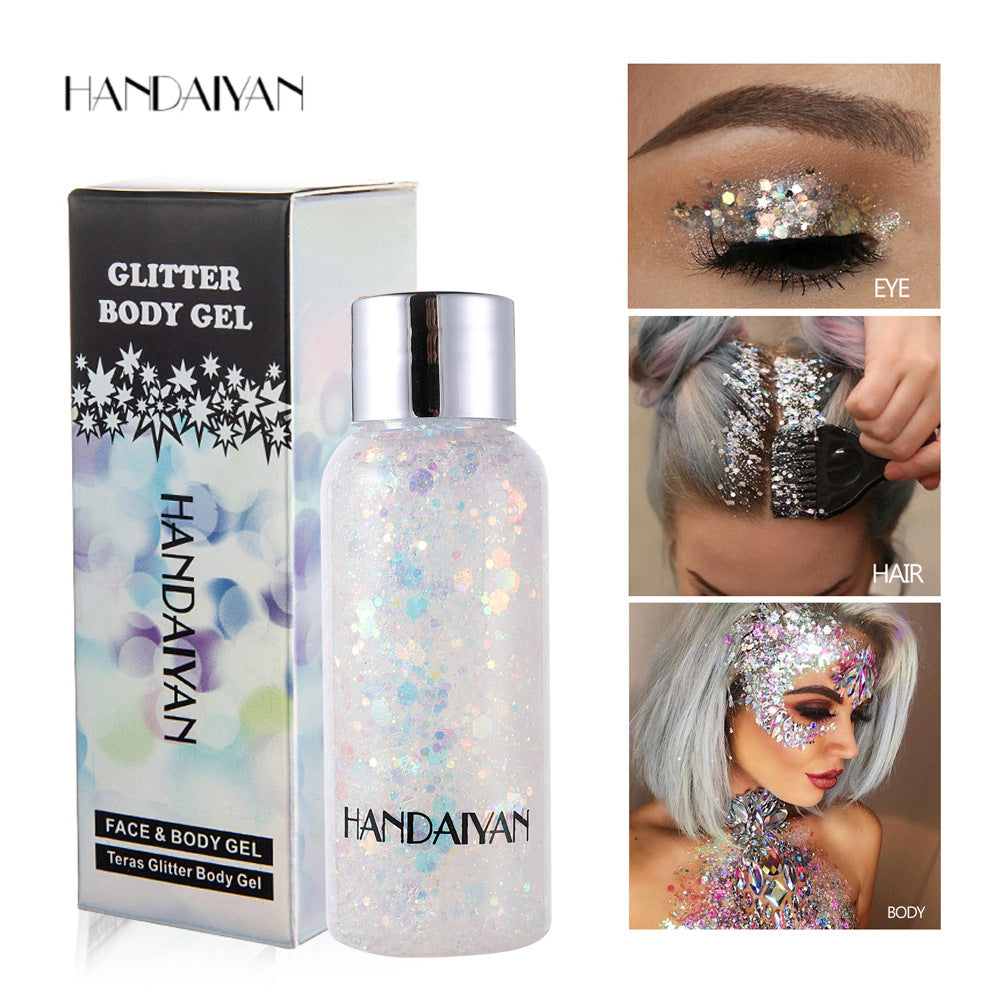 HANDAIYAN Mermaid Scale Face Body Sequins Body Lotion Glitter Cream Eye Shadow Colorful Polarized Stage Makeup