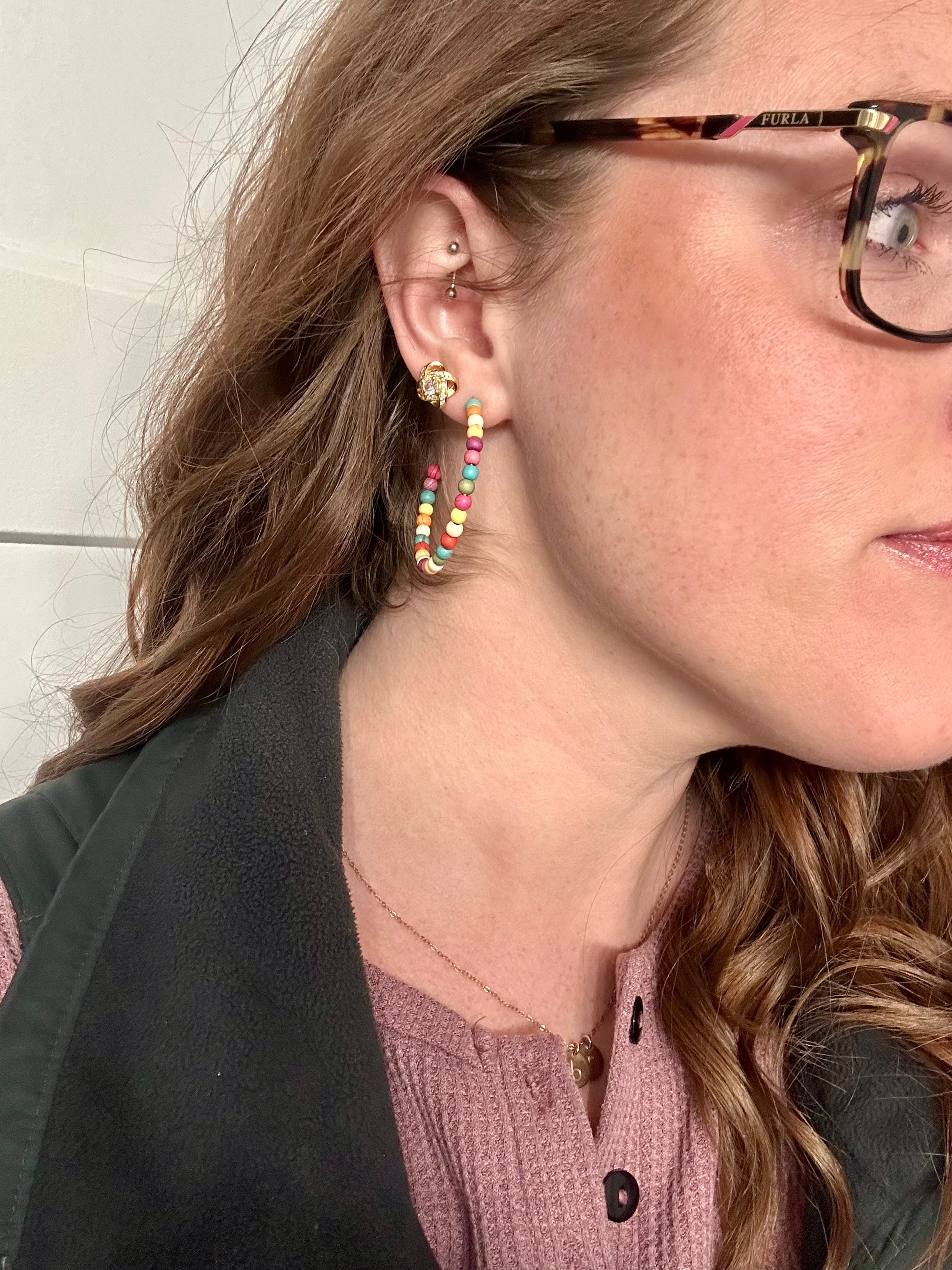 Dainty Gold or Silver and Crystal Twist Stud Earrings
