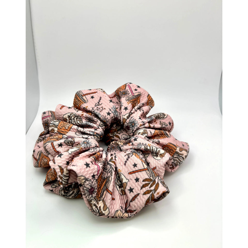 Floral Iced Coffee Bullet Scrunchie