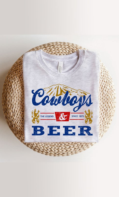 Vintage Cowboys Beer Graphic Tee T-Shirt