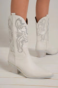 Fashion Rhinestone Detail Point Toe Boots