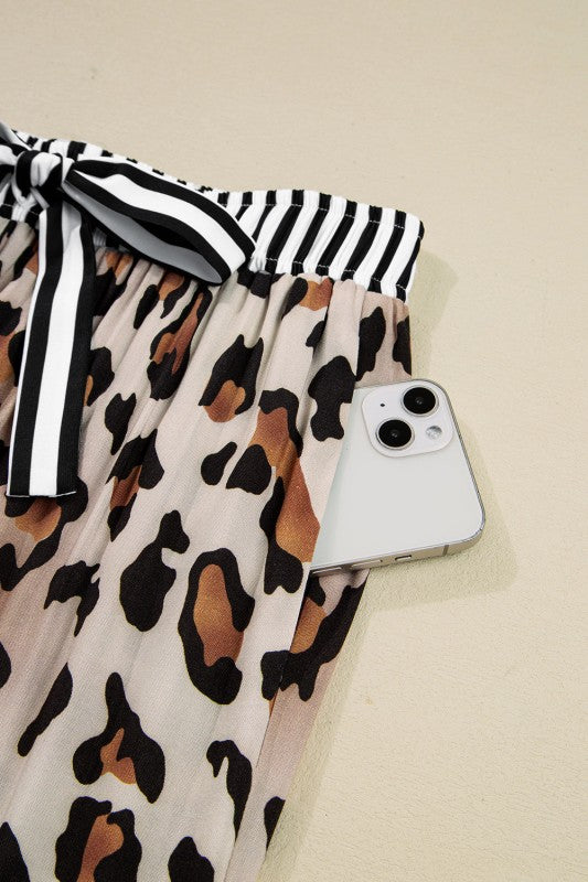 Leopard Colorblock Stripe Edge Shirt and Pants Paj