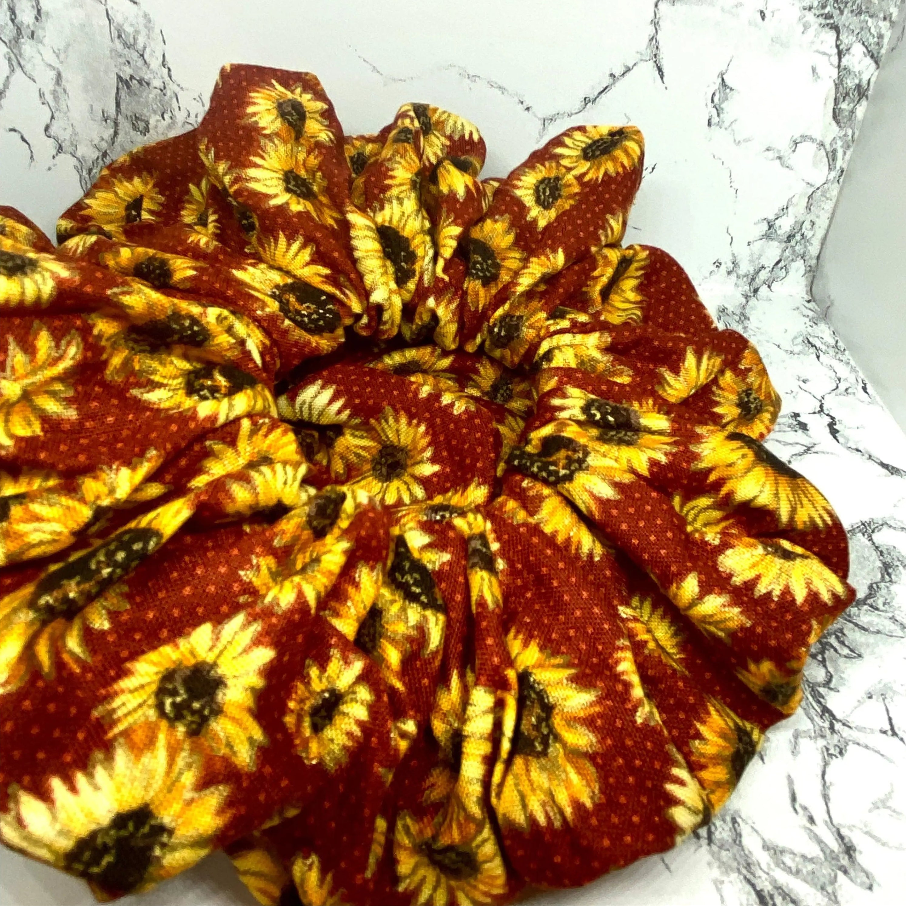 Red Sunflower Fall Scrunchie