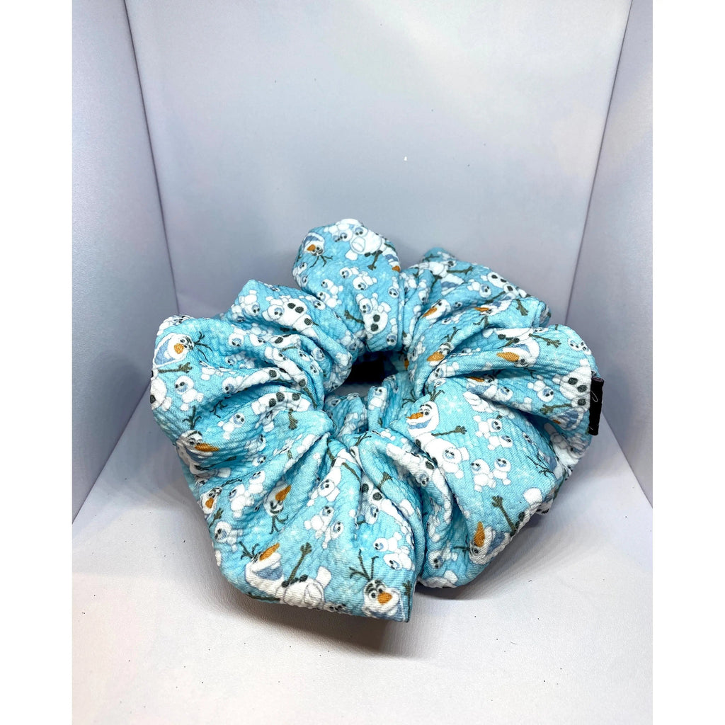 Blue Olaf Snowman Bullet Scrunchie