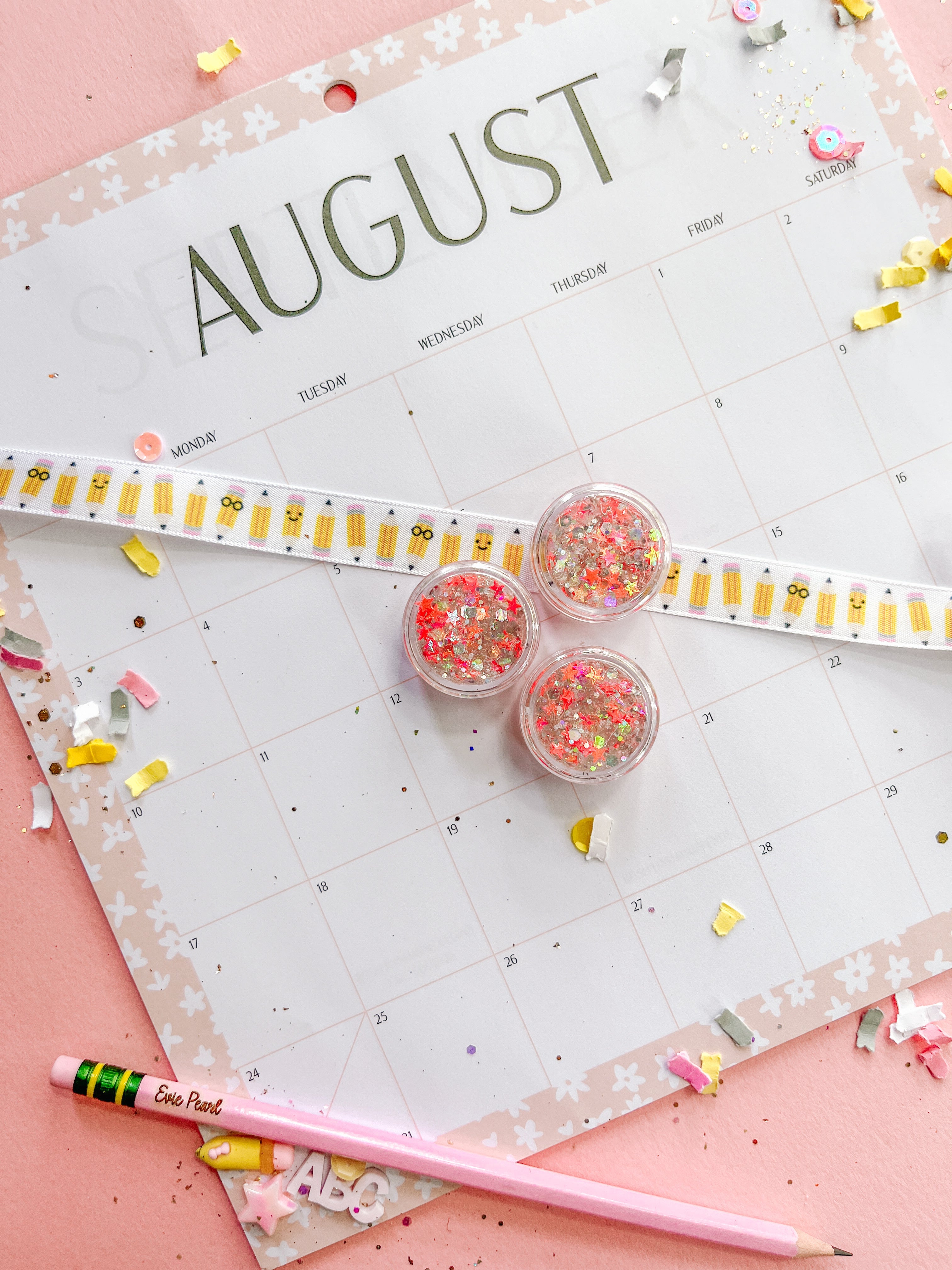 Neon Pink Stars Glitter Hair Gel