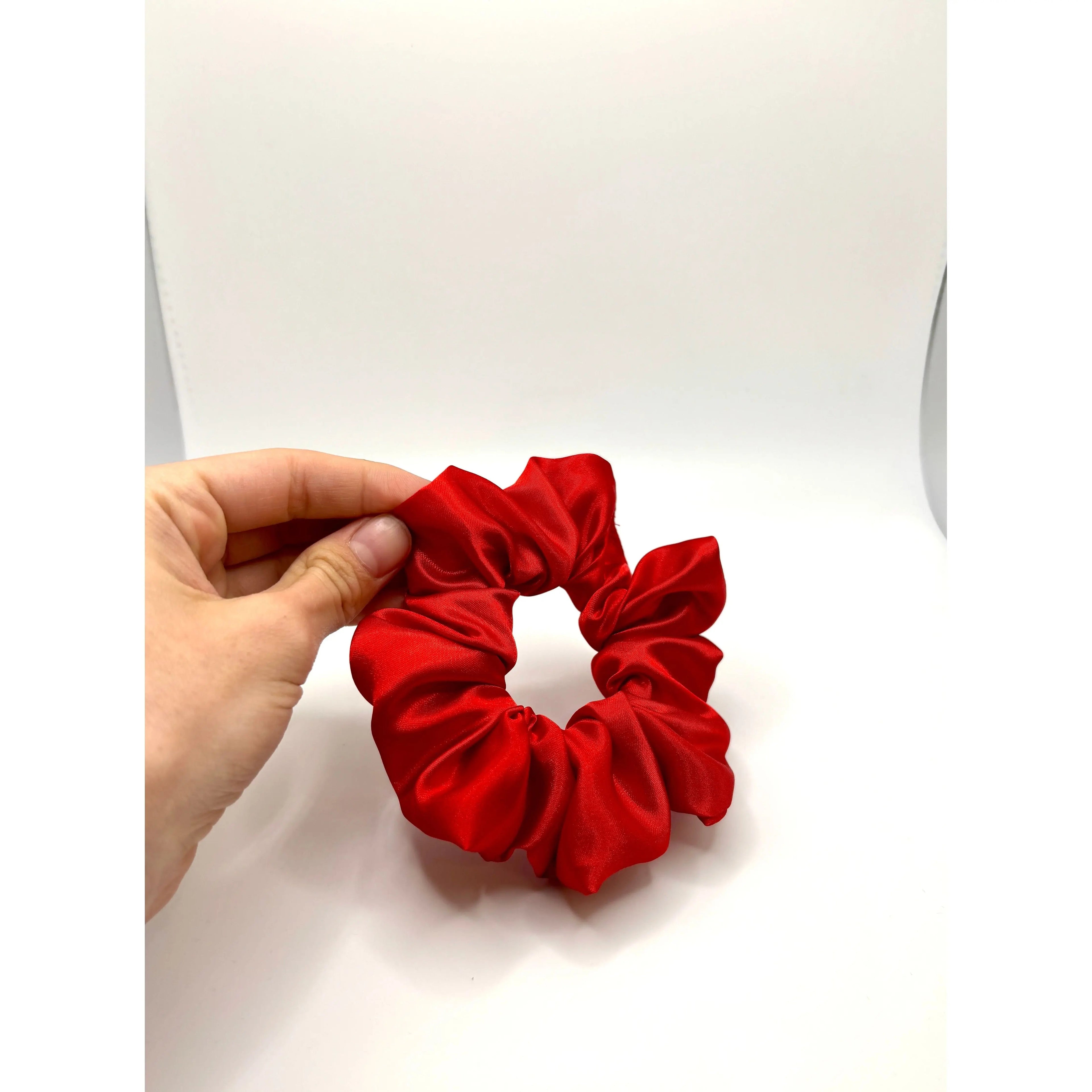 Mini Red Silk Scrunchie