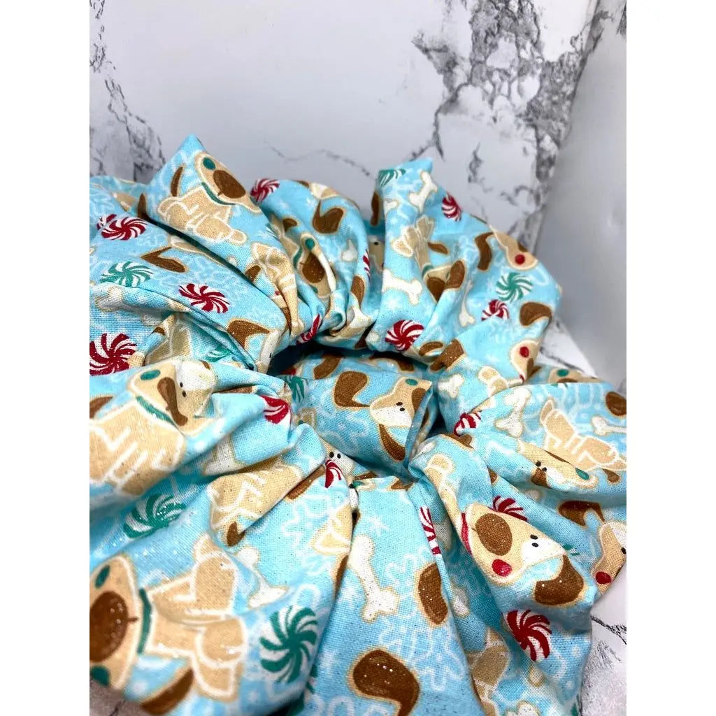 Gingerbread Dogs Christmas Scrunchie