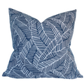 Abstract Leaf Pillow Cover in Navy Blue, Schumacher Textiles