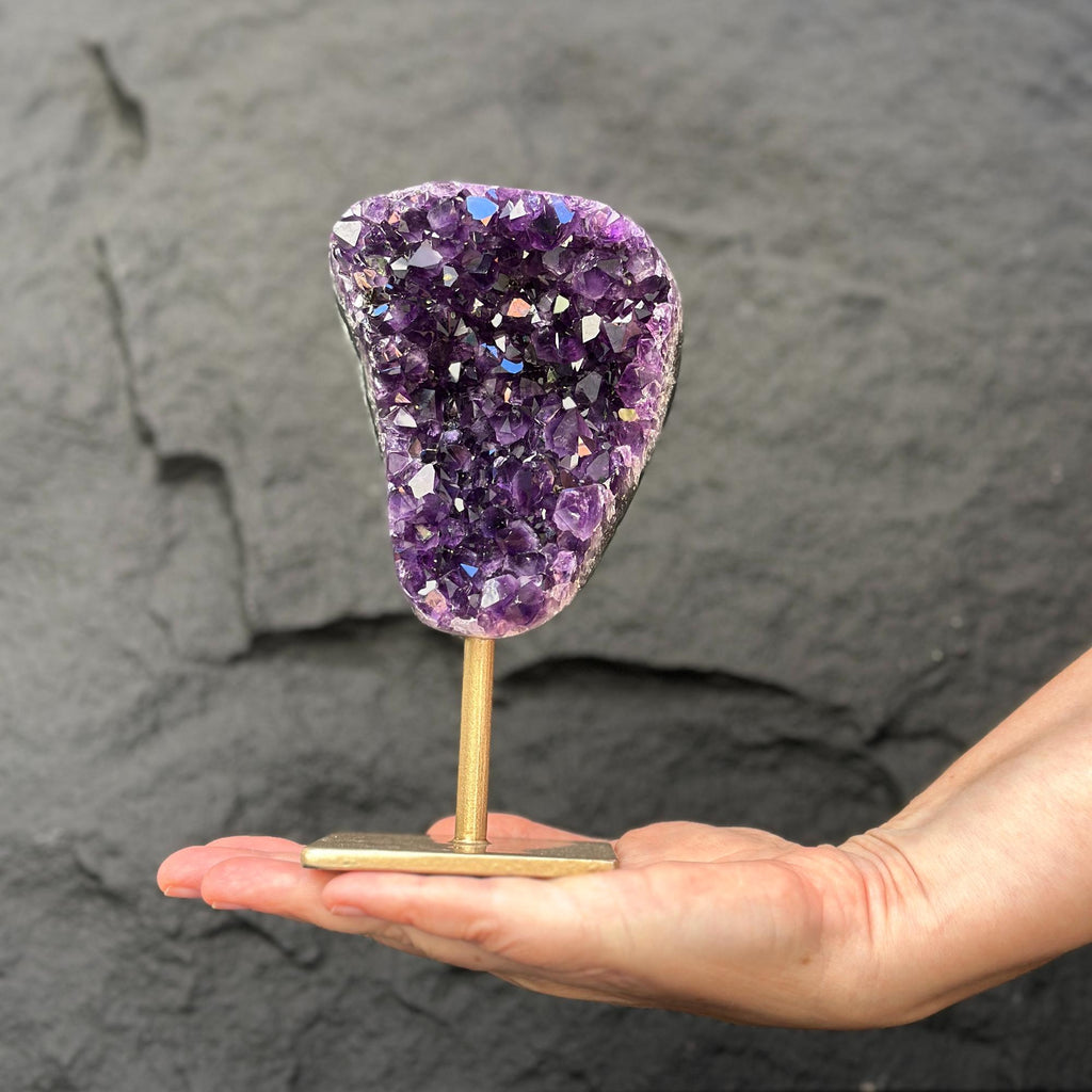 Amethyst Crystal on Metal Stand, Extra Large amethyst