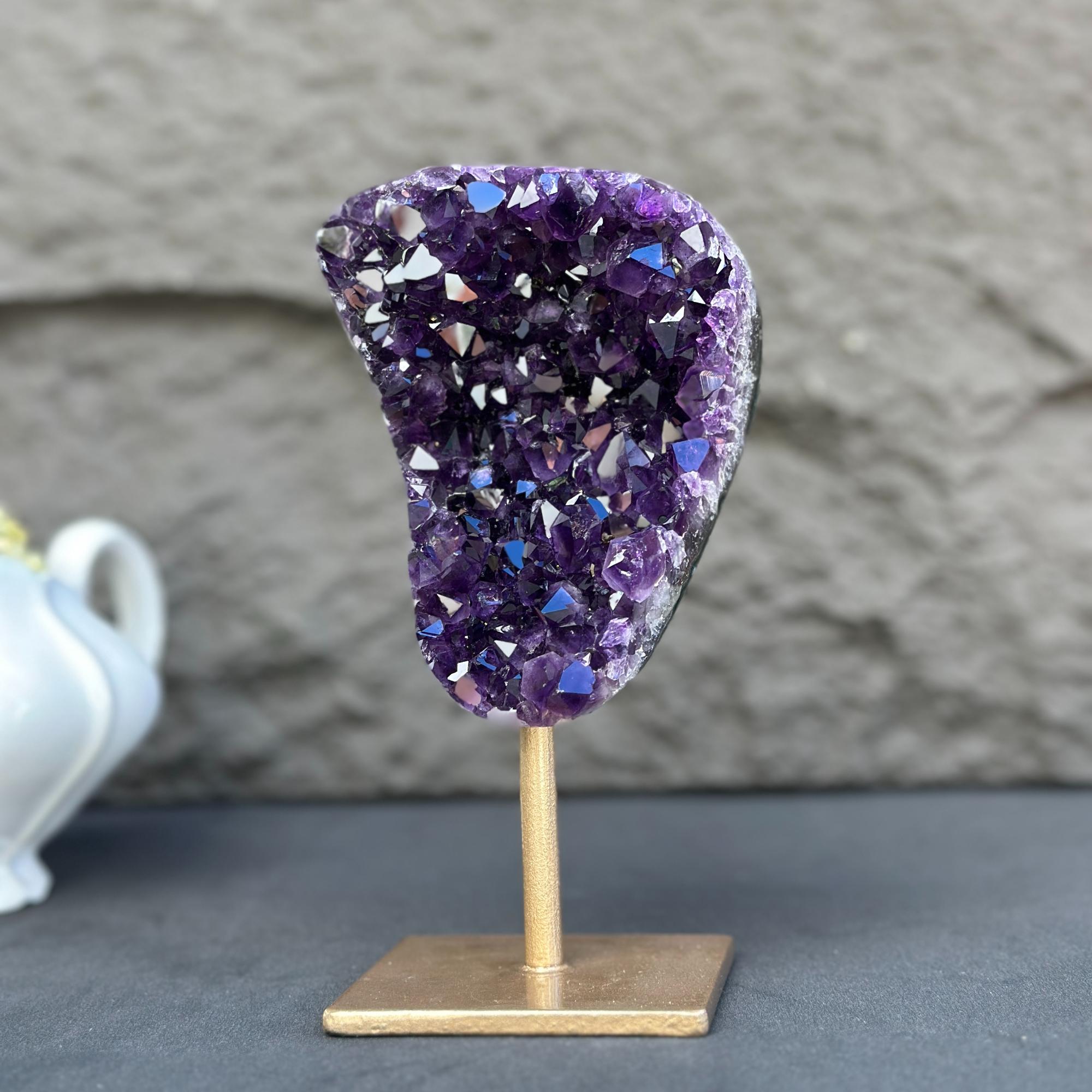 Amethyst Crystal on Metal Stand, Extra Large amethyst