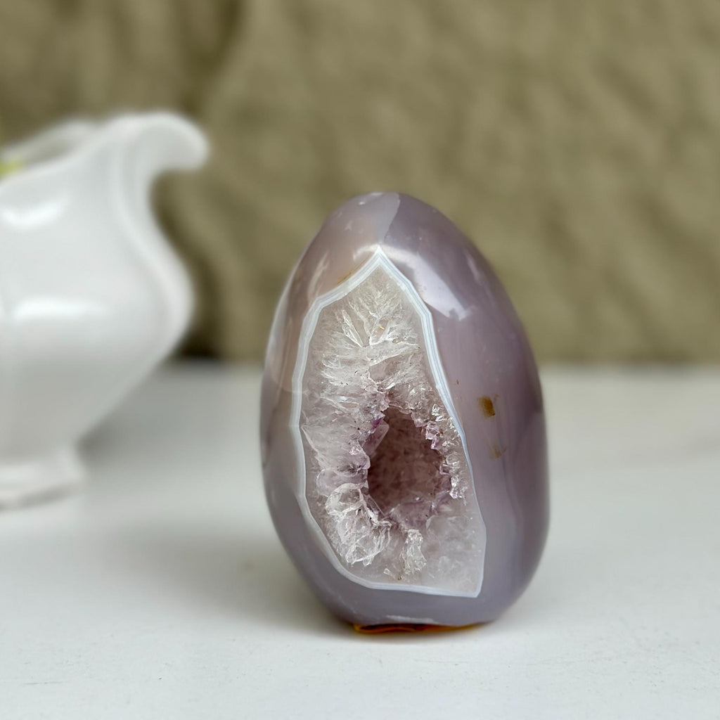 Amethyst Egg, Amethyst Quartz Crystal Cluster with agate formations, Amazing AAA Quality Geode Cave for collectors