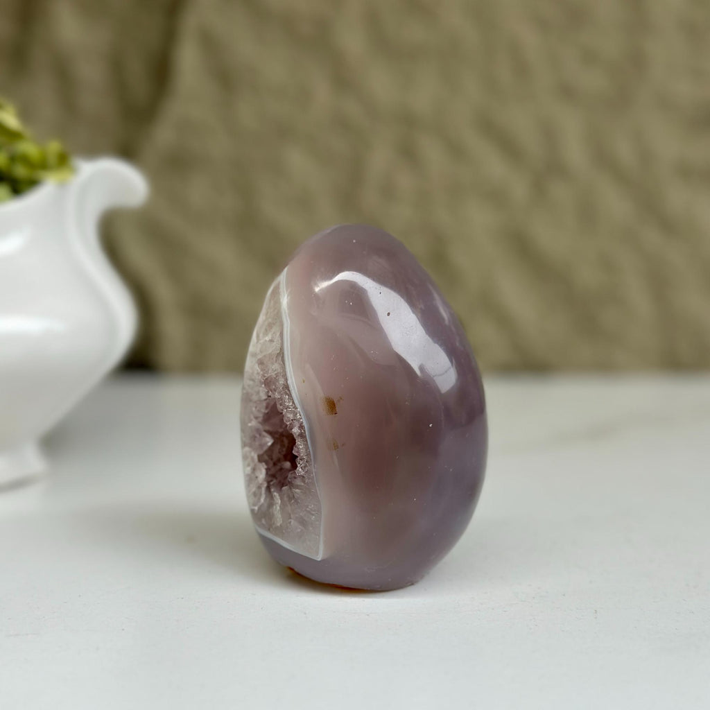 Amethyst Egg, Amethyst Quartz Crystal Cluster with agate formations, Amazing AAA Quality Geode Cave for collectors