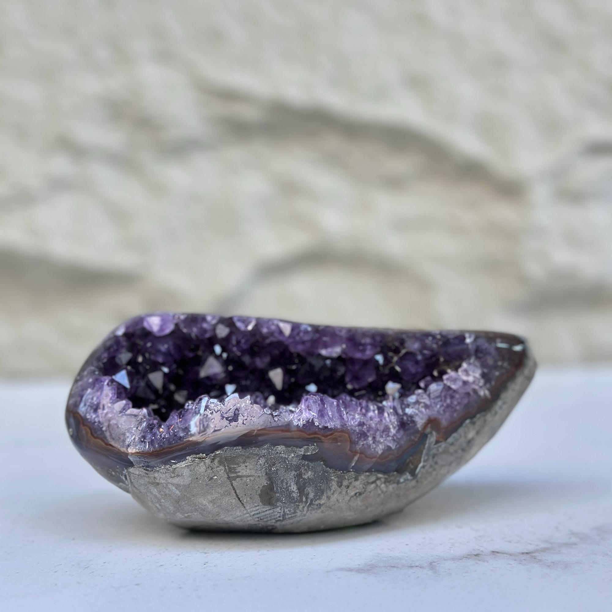 Amethyst Geode Bowl Centerpiece With Agate Formations