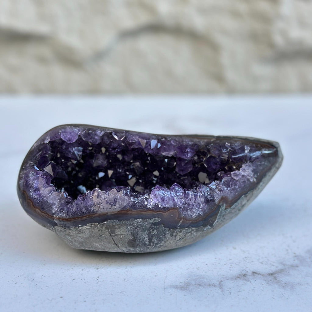 Amethyst Geode Bowl Centerpiece With Agate Formations