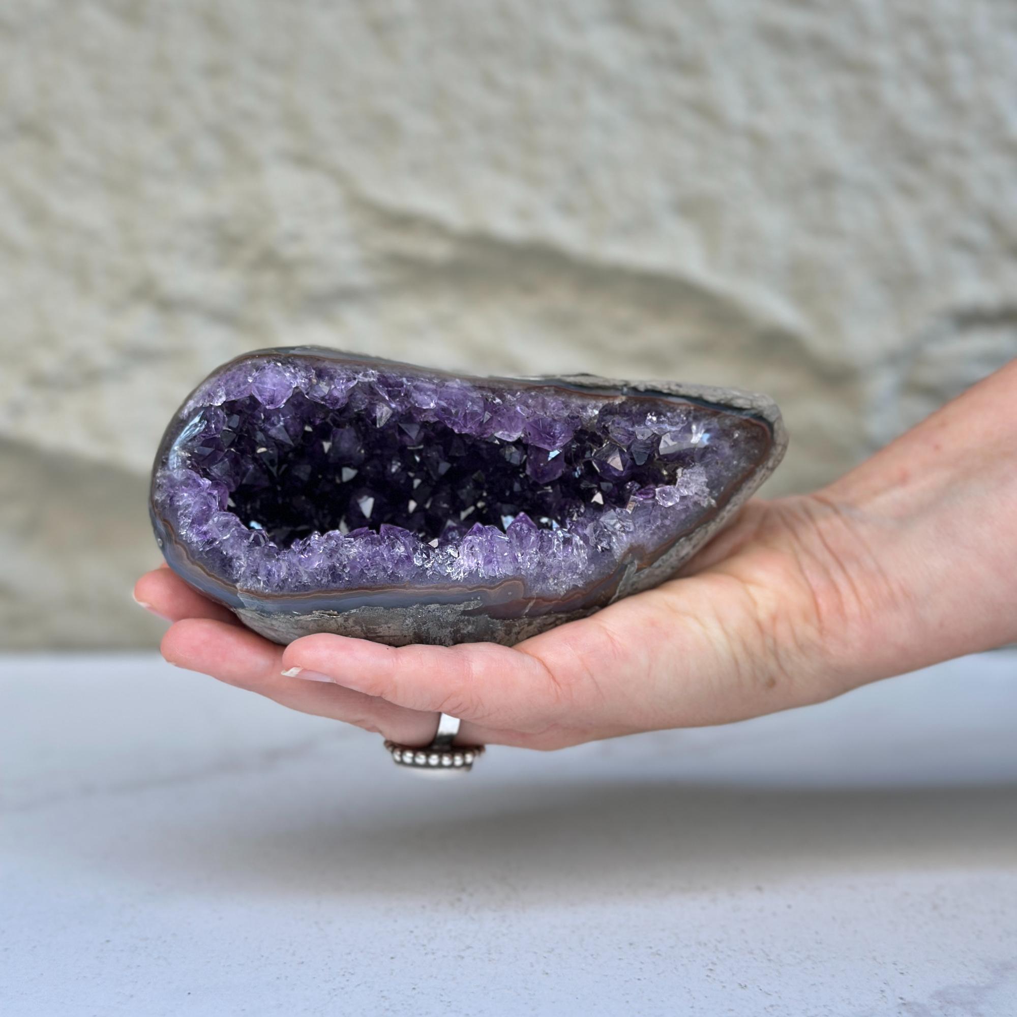 Amethyst Geode Bowl Centerpiece With Agate Formations
