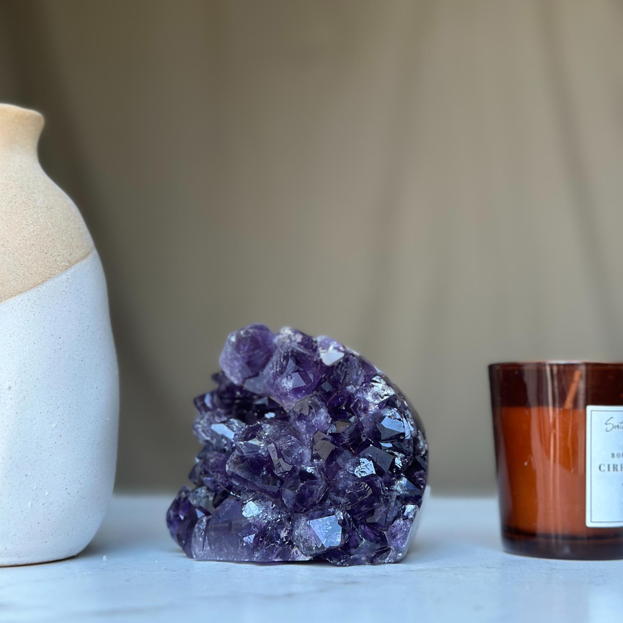 Amethyst geode Large crystal cluster with FREE GIFT BOX