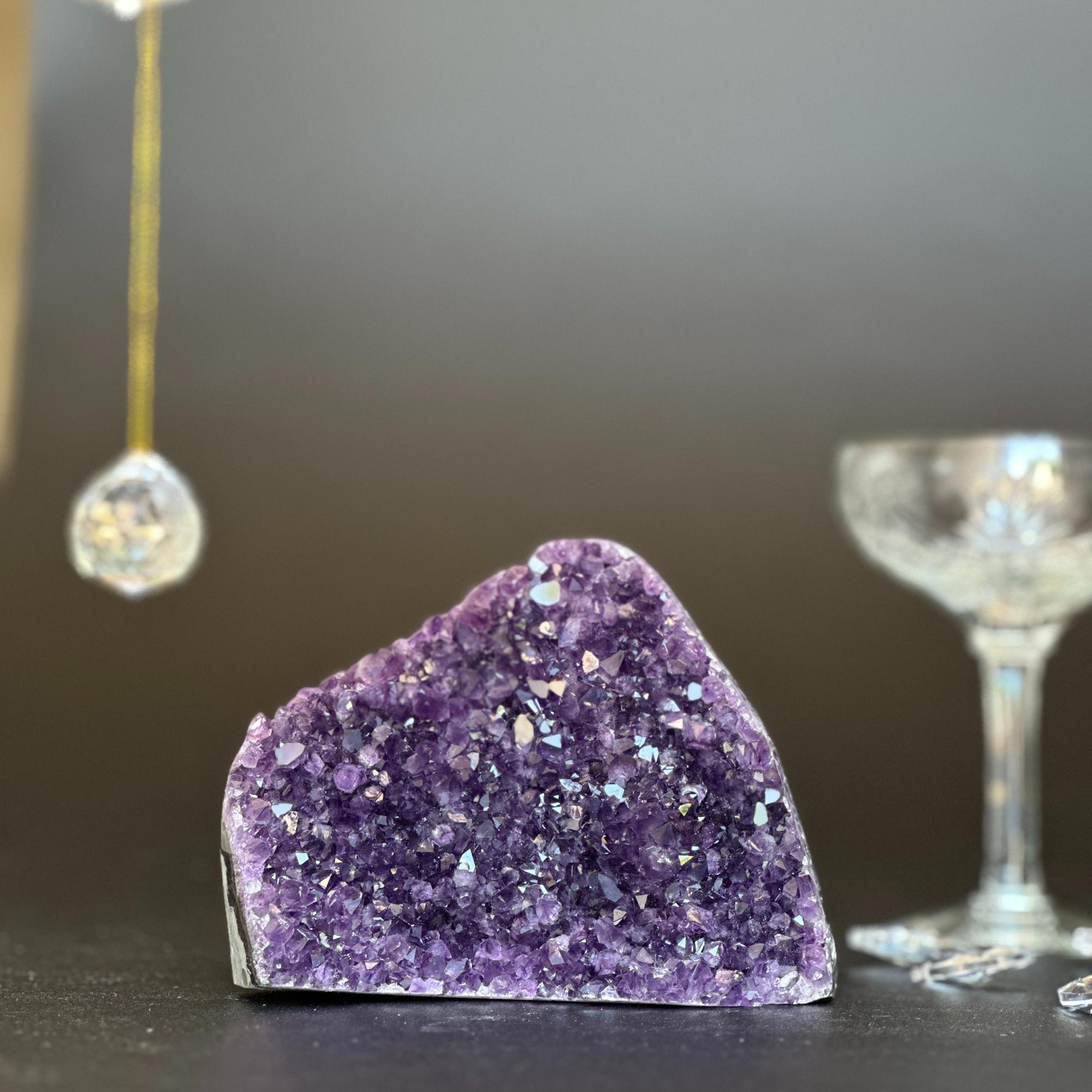 Amethyst geode Unique raw crystal cluster