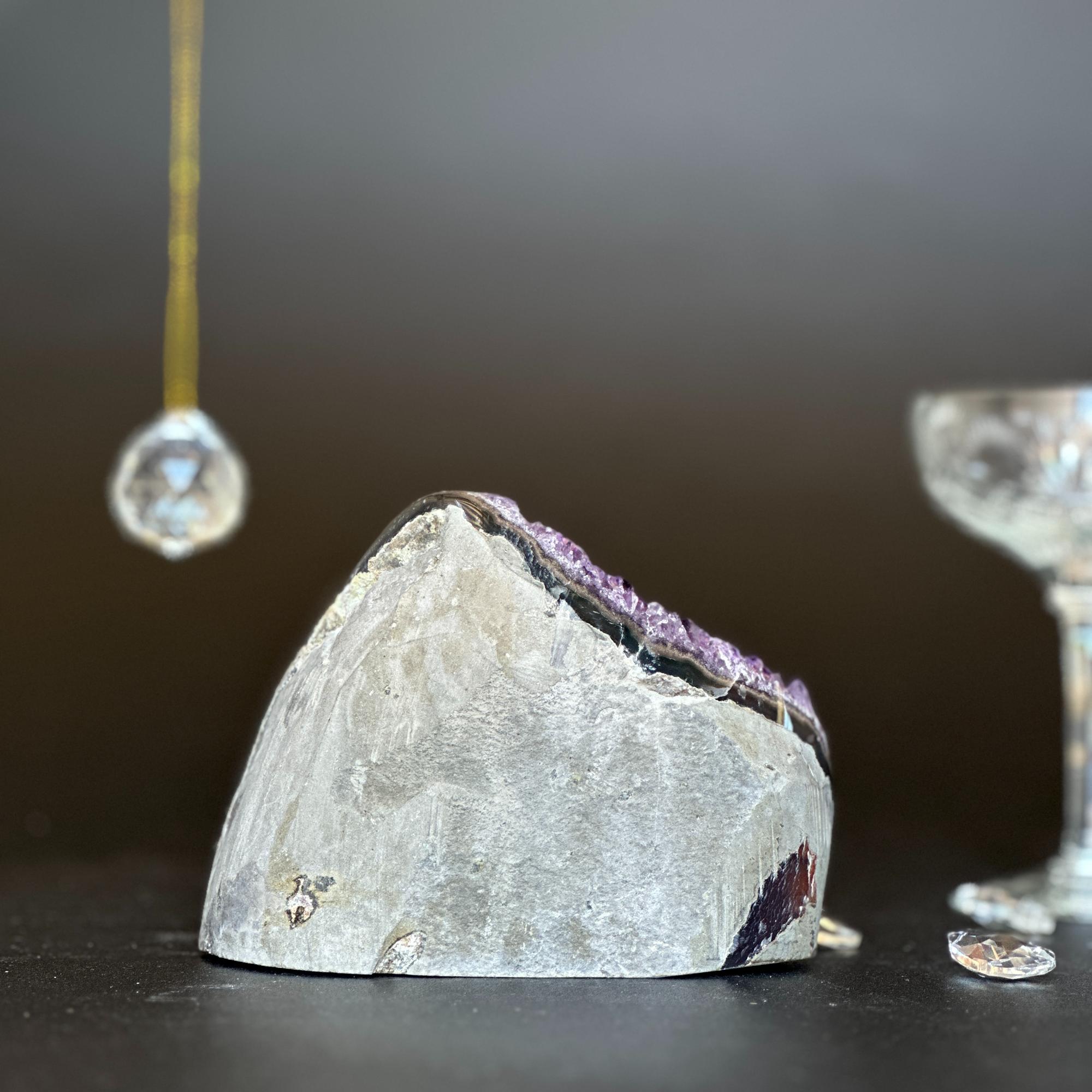 Amethyst geode Unique raw crystal cluster