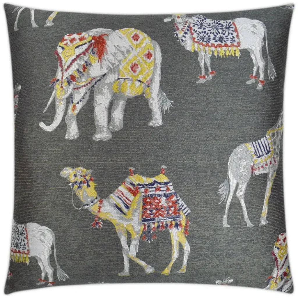 Animal Show Grey Throw Pillow With Insert