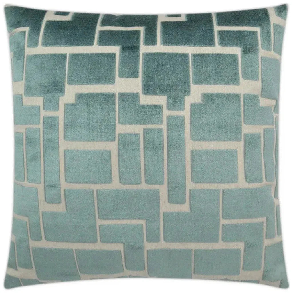 Aura Mist Teal Throw Pillow With Insert