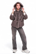 Montana Eco-Fur Down Coat in Grey
