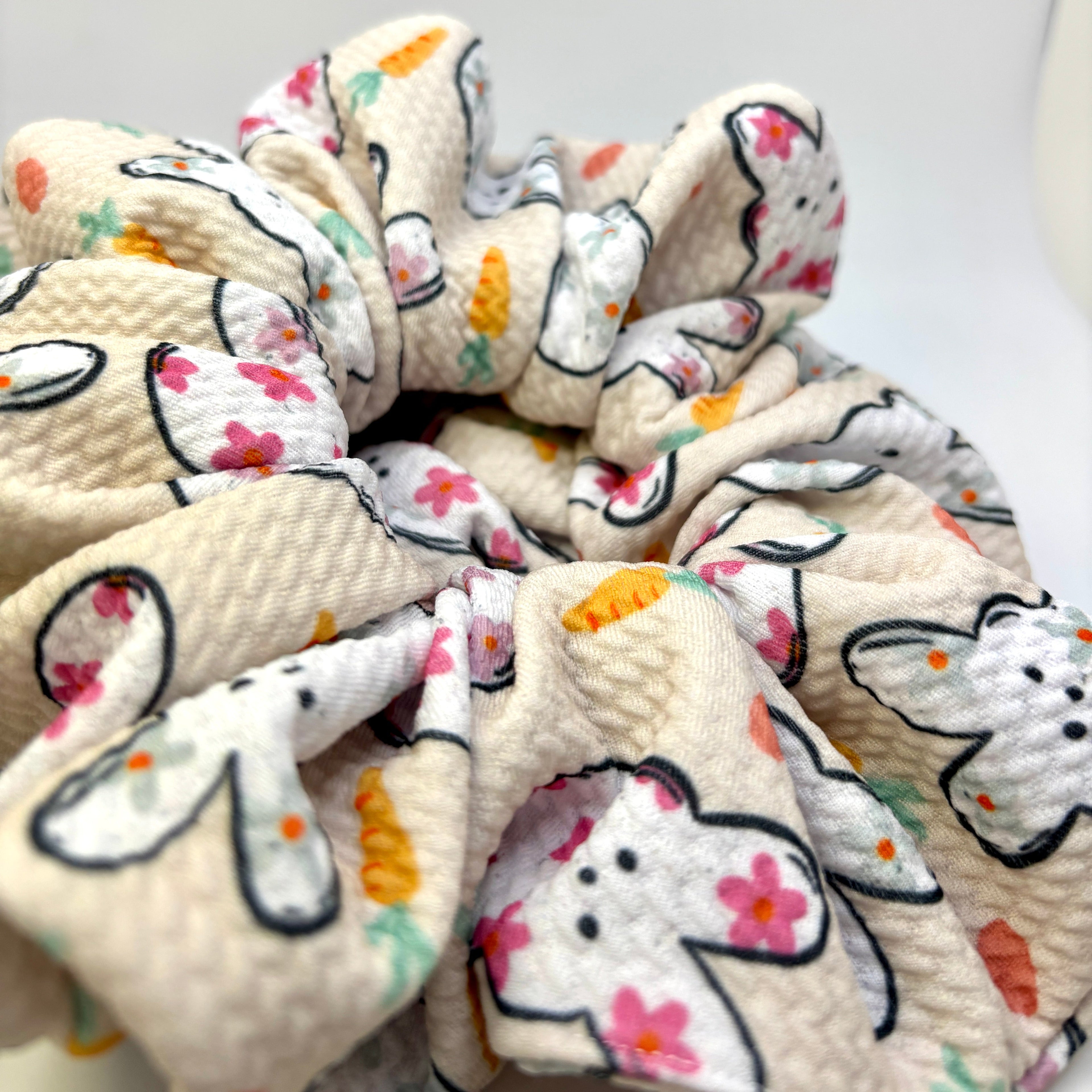 Beige Flower Peep Easter Bullet Scrunchie