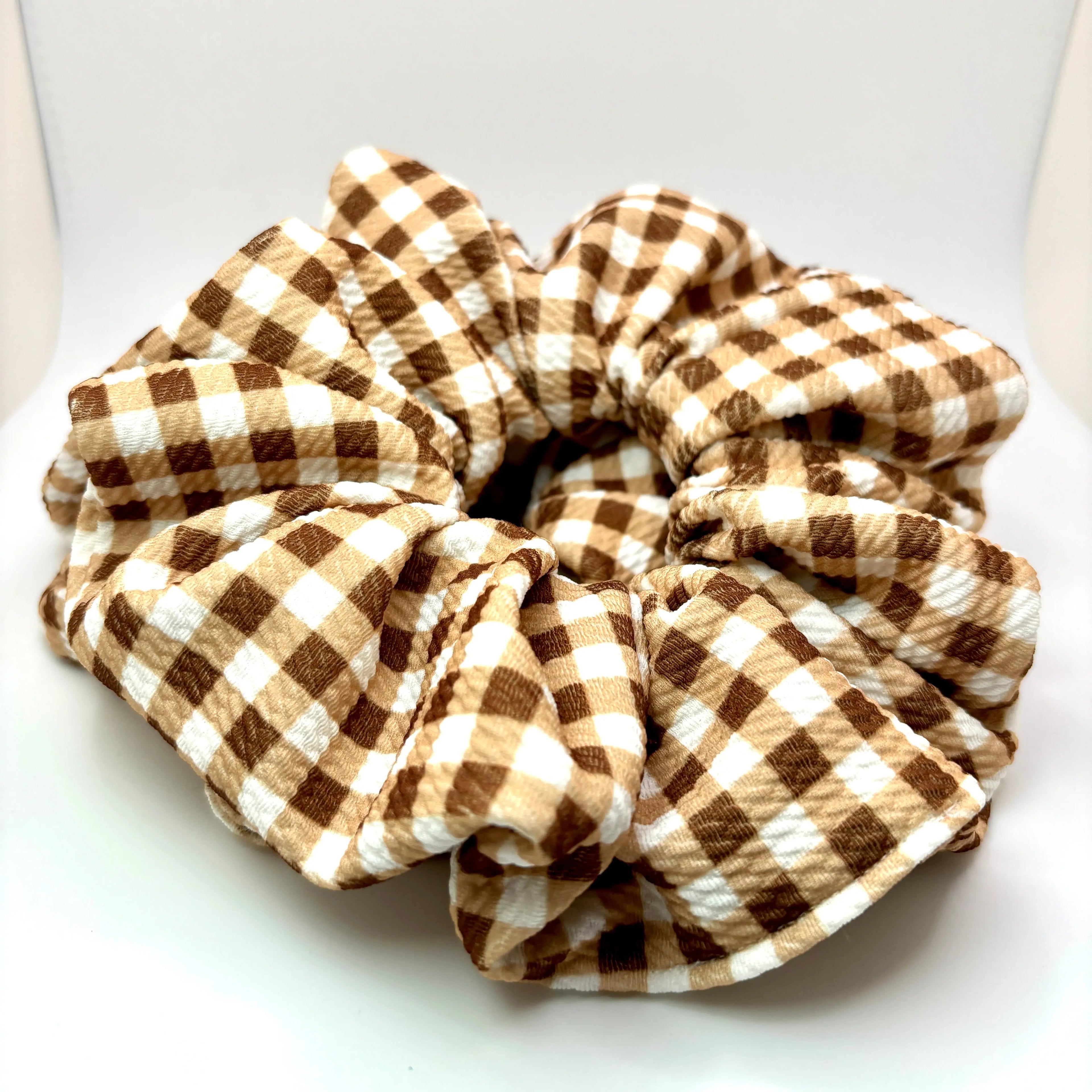 Brown Plaid Bullet Thanksgiving Scrunchie