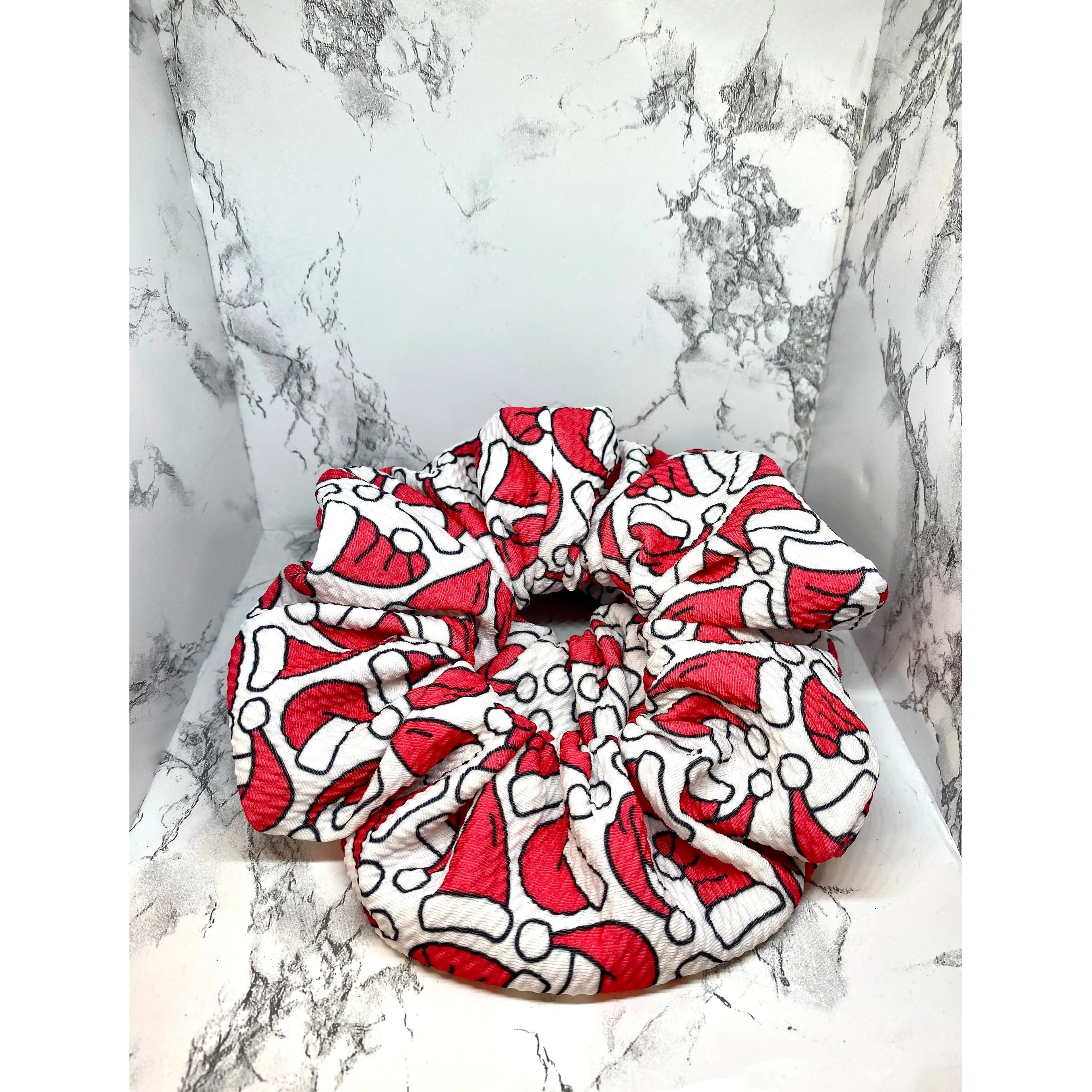 Santa Hat Christmas Bullet Scrunchie