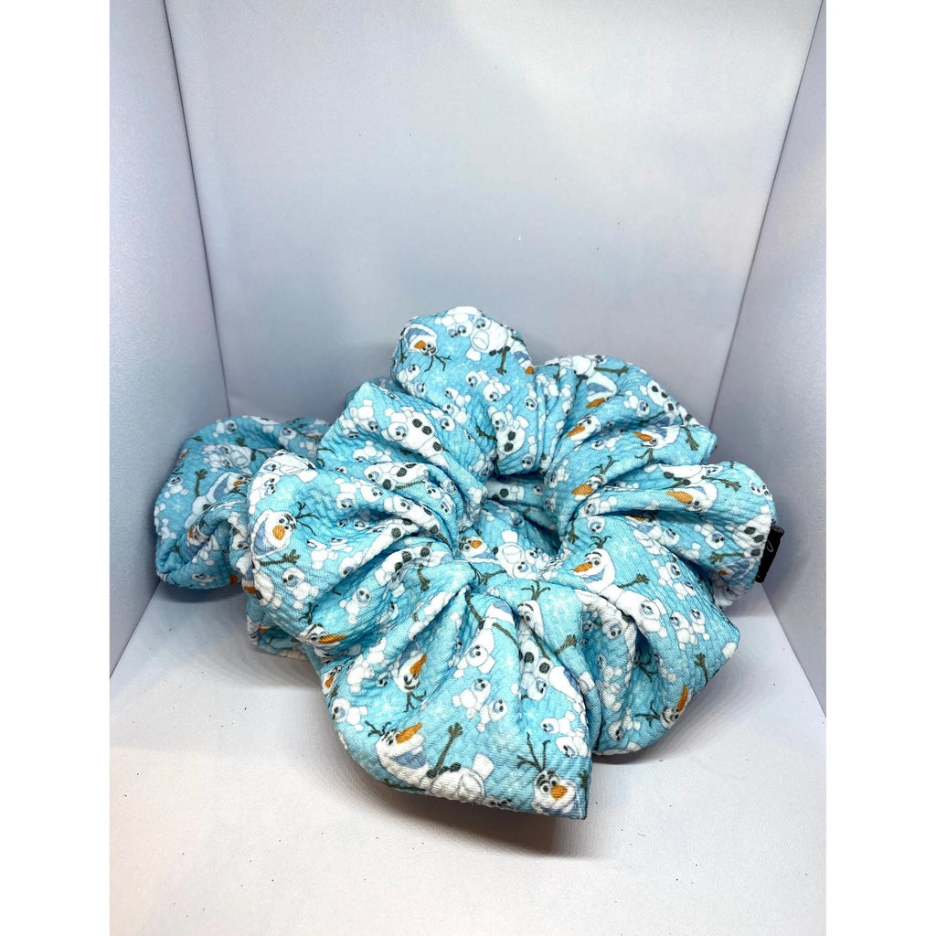 Blue Olaf Snowman Bullet Scrunchie