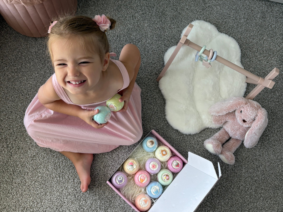 EvolutionUSA 12pc Bloom Bath Bombs with Toys, Adorable Girl Bath Bomb Set, Bubbly Kids Bathbombs, Fizzy Bath Ball, Kids Bath Bombs for Girls, Childrens Bath Bomb Set Easter, Valentines Gift