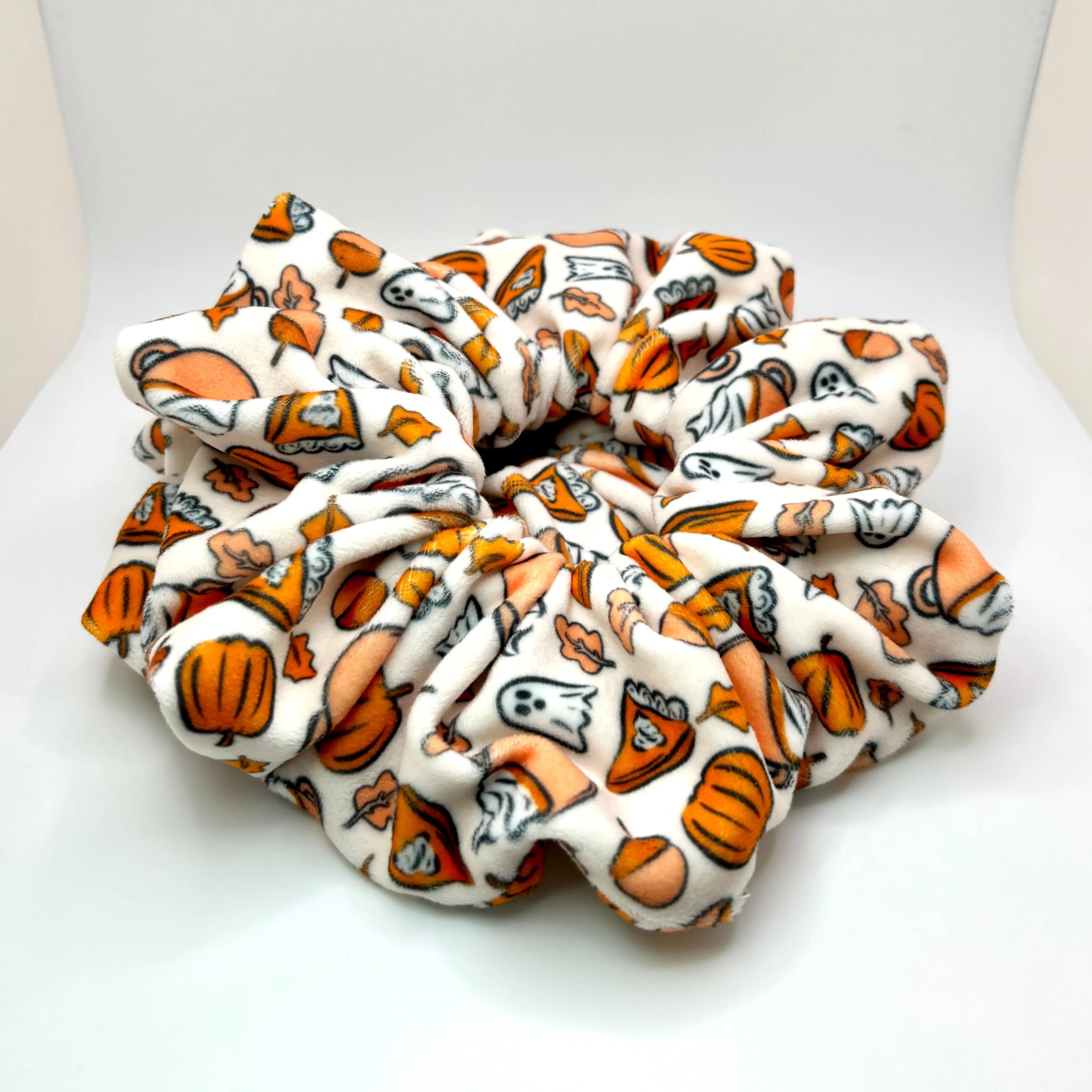Spooky Pumpkin Spice Minky Scrunchie